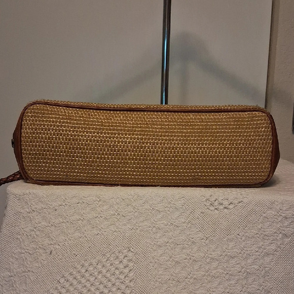 Etienne Aigner Woven Leather Tote Bag Tan Brown Vintage Classic - Picture 11 of 11